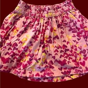 Pink Heart Patterned Kids Skirt